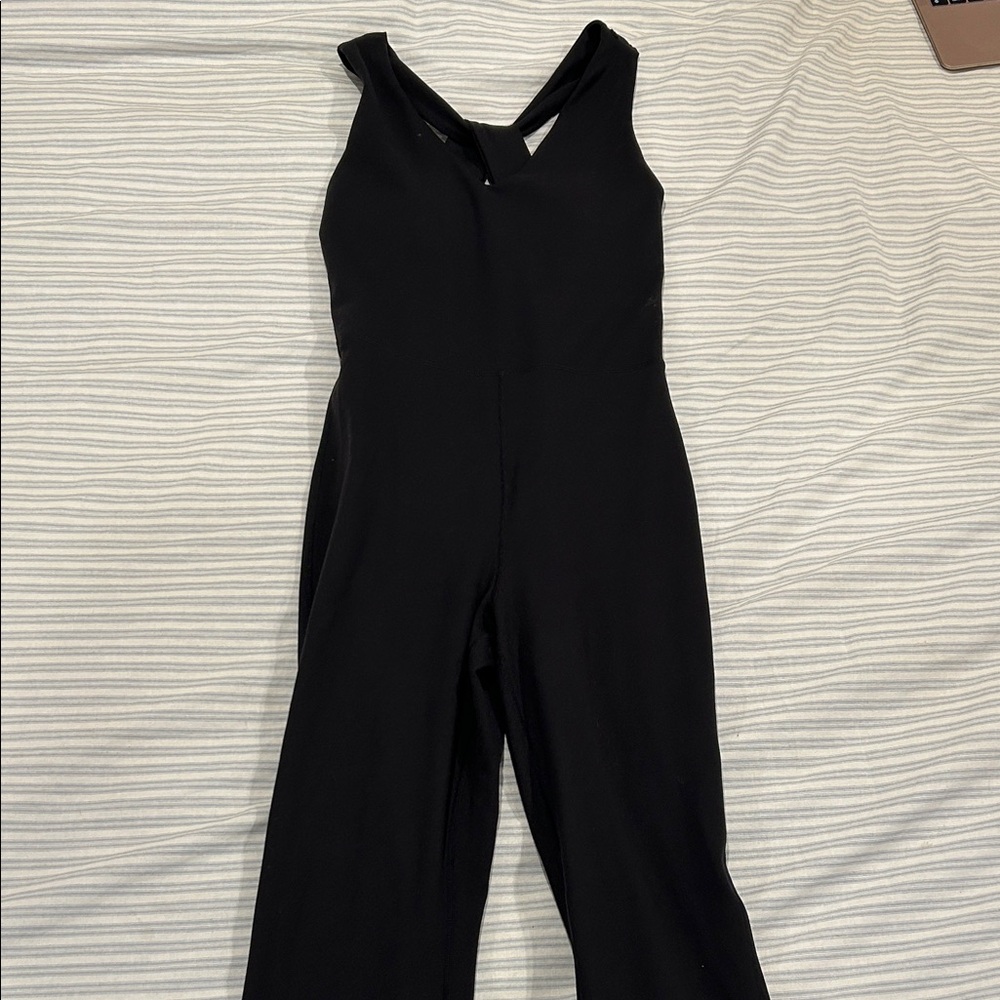 Black Athleisure Jumpsuit